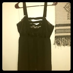 Lace sheer black nightie